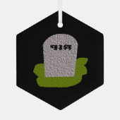 RIP Grafsteen Gelukkig Halloween Glas Ornament (Achterkant)