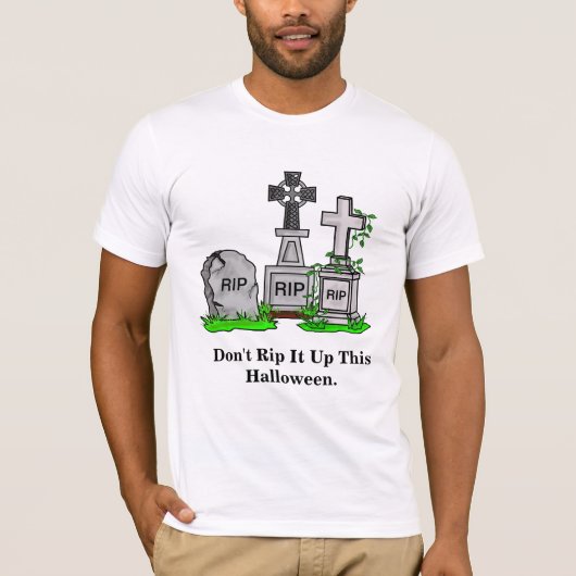 RIP Grave Markers Funny Halloween T-Shirt (Voorkant)
