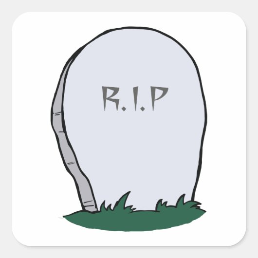 RIP Gravestone Vierkante Sticker (Voorkant)