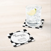 RIP Halloween Black and White Check Party Kartonnen Onderzetters (Insitu)