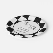 RIP Halloween Black and White Check Party Papieren Bordje (Gekanteld)