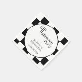 RIP Halloween Black and White Check Party Servet (Hoek)