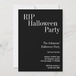 RIP Halloween Black and White Party Kaart