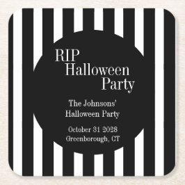 RIP Halloween Black and White Stripe Party Kartonnen Onderzetters