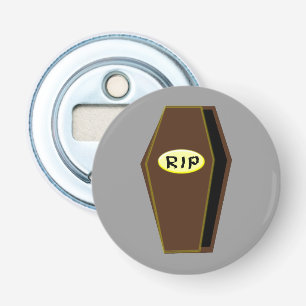 RIP Halloween Coffin of Doom Bottle Open Button Flesopener
