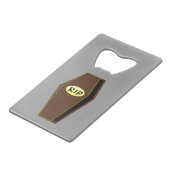 RIP Halloween Coffin of Doom Bottle Open Creditkaart Flessenopener (Voorkant Gekanteld)