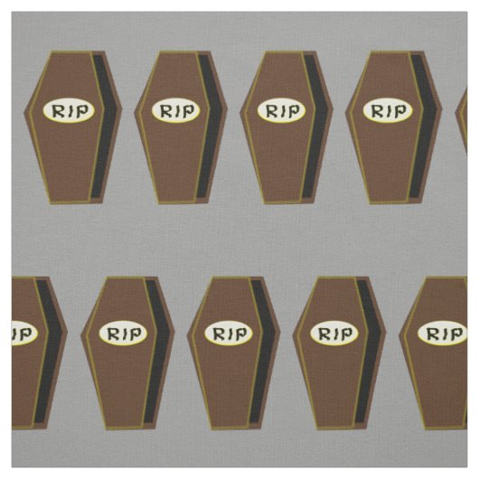 RIP Halloween Coffin of Doom Craft Fabric Stof (Swatch)
