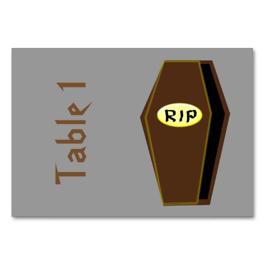 RIP Halloween Coffin of Doom Custom Tablecards Kaart (Voorkant)