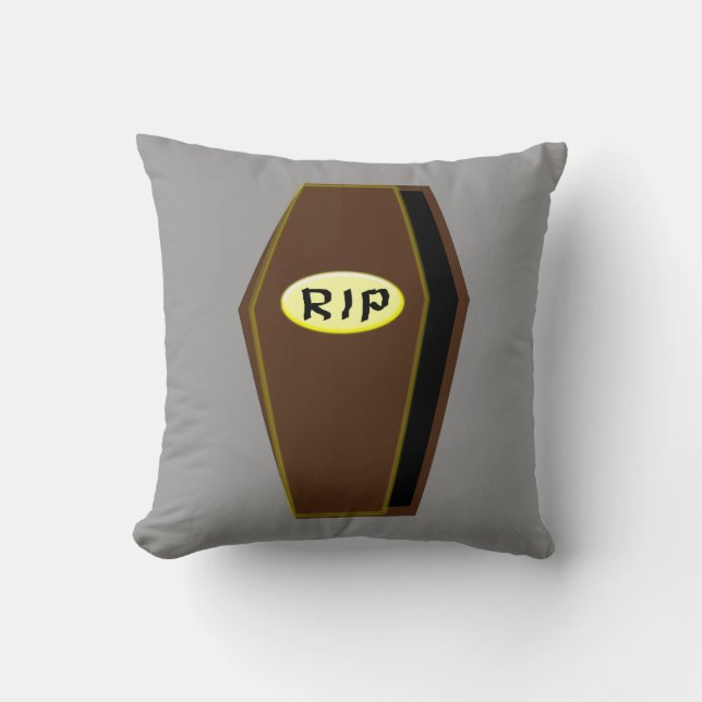RIP Halloween Coffin of Doom Pillow Kussen (Voorkant)