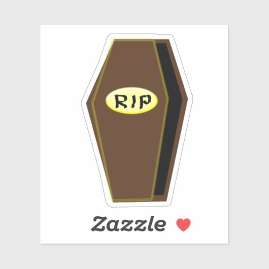 RIP Halloween Coffin of Doom Shaped Sticker (Vel)