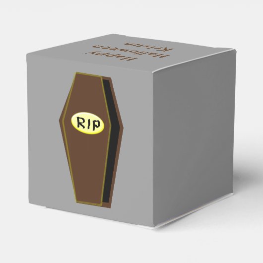 RIP Halloween Coffin van de Doom Douane Vierdoos Bedankdoosjes (Achterkant)