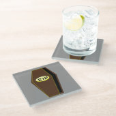 RIP Halloween Coffin van Doom Glazen Onderzetter (Schuin)