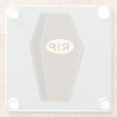 RIP Halloween Coffin van Doom Glazen Onderzetter (Achterkant)