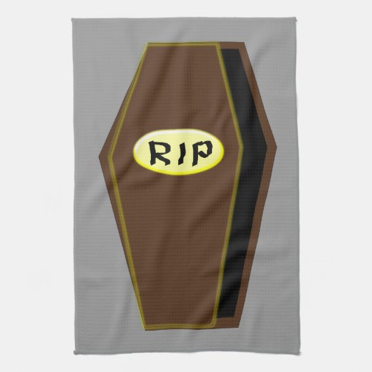 RIP Halloween Coffin van Doom Kitchen Towel Theedoek (Verticaal)