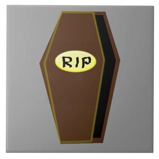 RIP Halloween Coffin van Doom Tile Tegeltje (Voorkant)