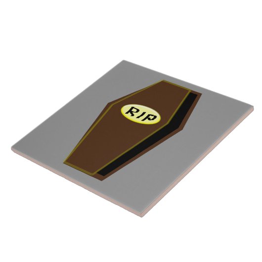 RIP Halloween Coffin van Doom Tile Tegeltje (Zijkant)