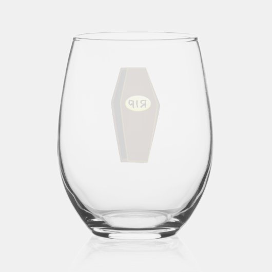 RIP Halloween Coffin van Doom Wijnglas Zonder Voet (Achterkant)