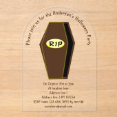 RIP Halloween Coffin van Douane van Doom Acryl Uitnodigingen (Voorkant)