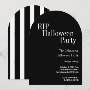 RIP Halloween-feest zwart-wit gestreept Kaart