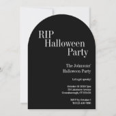 RIP Halloween-feest zwart-wit gestreept Kaart (Voorkant)