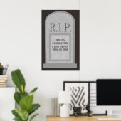 RIP Halloween Hier Lies Fred Tombstone Poster (Thuiskantoor)