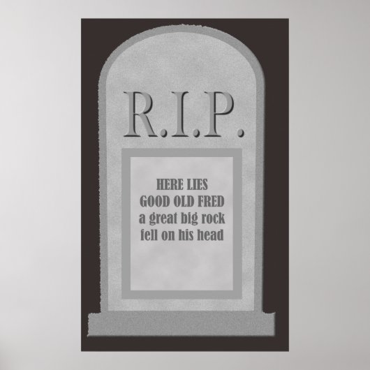 RIP Halloween Hier Lies Fred Tombstone Poster (Voorkant)