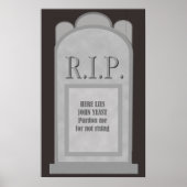 RIP Halloween Hier Lies J. Yeast Tombstone Poster (Voorkant)
