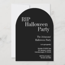 RIP Halloween Party Black and White