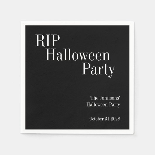 RIP Halloween Party Black and White Servet (Voorkant)