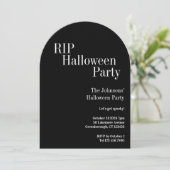 RIP Halloween Party Black and White Stripe Kaart (Staand voorkant)