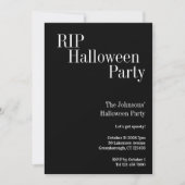 RIP Halloween Party Black and White Stripe Kaart (Voorkant)