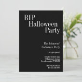 RIP Halloween Party Black and White Stripe Kaart (Staand voorkant)