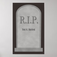 RIP Halloween Tombstone Ted N. Buried Poster