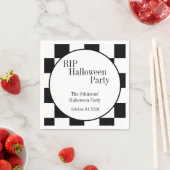 RIP Halloween Zwart en Wit Geruit Feest Servet (Insitu)