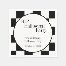 RIP Halloween Zwart en Wit Geruit Feest