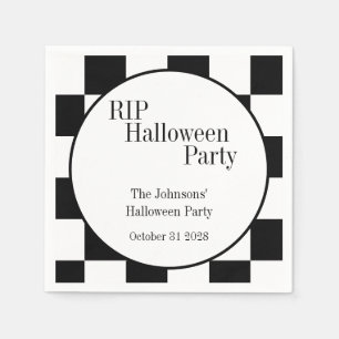 RIP Halloween Zwart en Wit Geruit Feest Servet