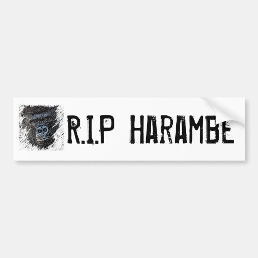 RIP Harambe Bumpersticker (Voorkant)