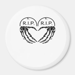 RIP, hartvormig ontwerp gemaakt van grafstenen, en Magneet
