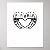 RIP, hartvormig ontwerp gemaakt van grafstenen, en Poster (Voorkant)