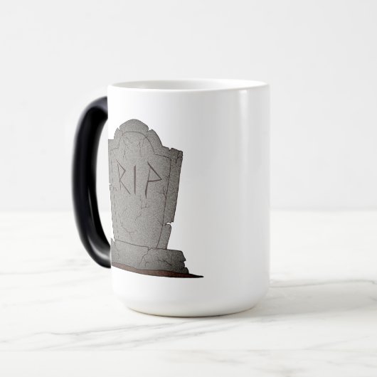RIP Headstone Morphing Mok (Voorkant links)
