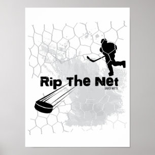 Rip het Net grijze Poster van de Speler Hockey