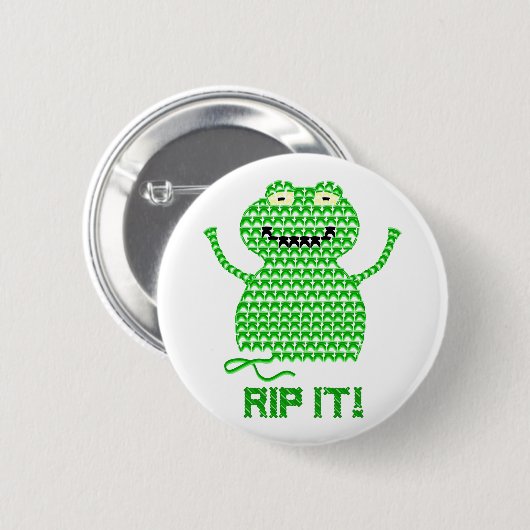 Rip het! Vector Crochet Frog Ronde Button 5,7 Cm (Voorkant /achterkant)