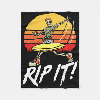 Rip It! Disc Golf Dead Driver Skeleton Vintage Sku Fleece Deken