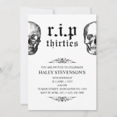 RIP jaren '30 Twenties Funny Funeral Skull 40th Bi Kaart (Voorkant)