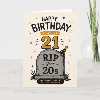 RIP Je 20-er Jaren – Trendige Grappige 21e Verjaar Kaart