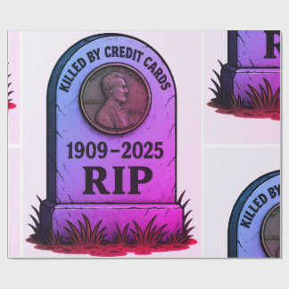 RIP Lincoln cent – Ontwerp Inflatie Grafsteen Cadeaupapier