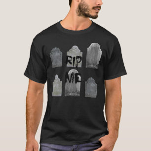 RIP me Zes Graves hoofd Stone Ontwerp met de Klokk T-shirt