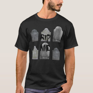 RIP me Zes Graves hoofd Stone Ontwerp met de Klokk T-shirt