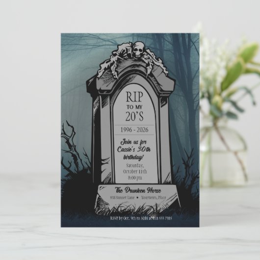 RIP Mijn 20e Verjaardagsfeest Kaart (Staand voorkant)