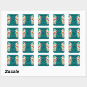 RIP mijn 20ers Aangepaste Leeftijd Suiker Schedels Vierkante Sticker (Vel)
